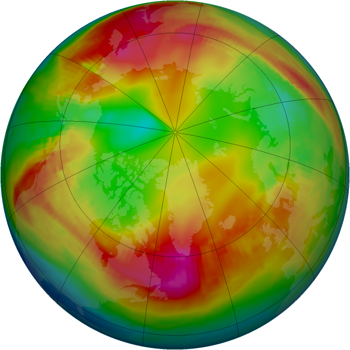 Arctic ozone map for 20 January 1982
